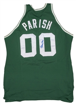1985 NBA Finals Game 5 Robert Parish Game Used, Photo Matched and Signed Boston Celtics Away Jersey  (Beckett & Resolution Photomatching) 